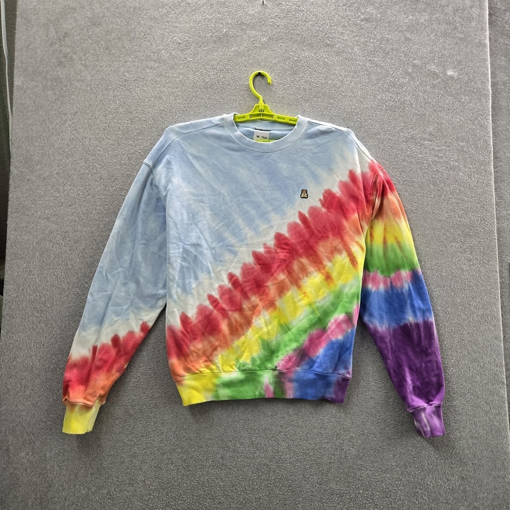 Teddy Fresh Men Sweatshirt S Multicolor Embroidered Tie Dye Teddy Bear